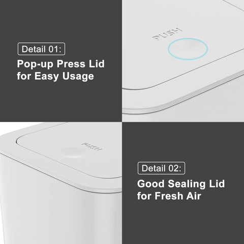 N. NETDOT easy-clean trash bin for quick maintenance and care.