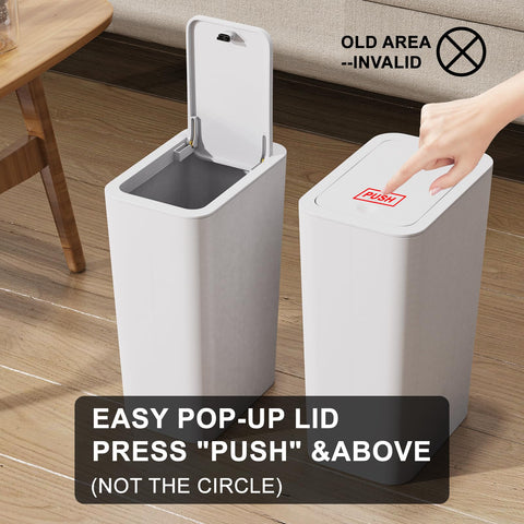 N. NETDOT sleek trash bin suitable for an office or bedroom corner.