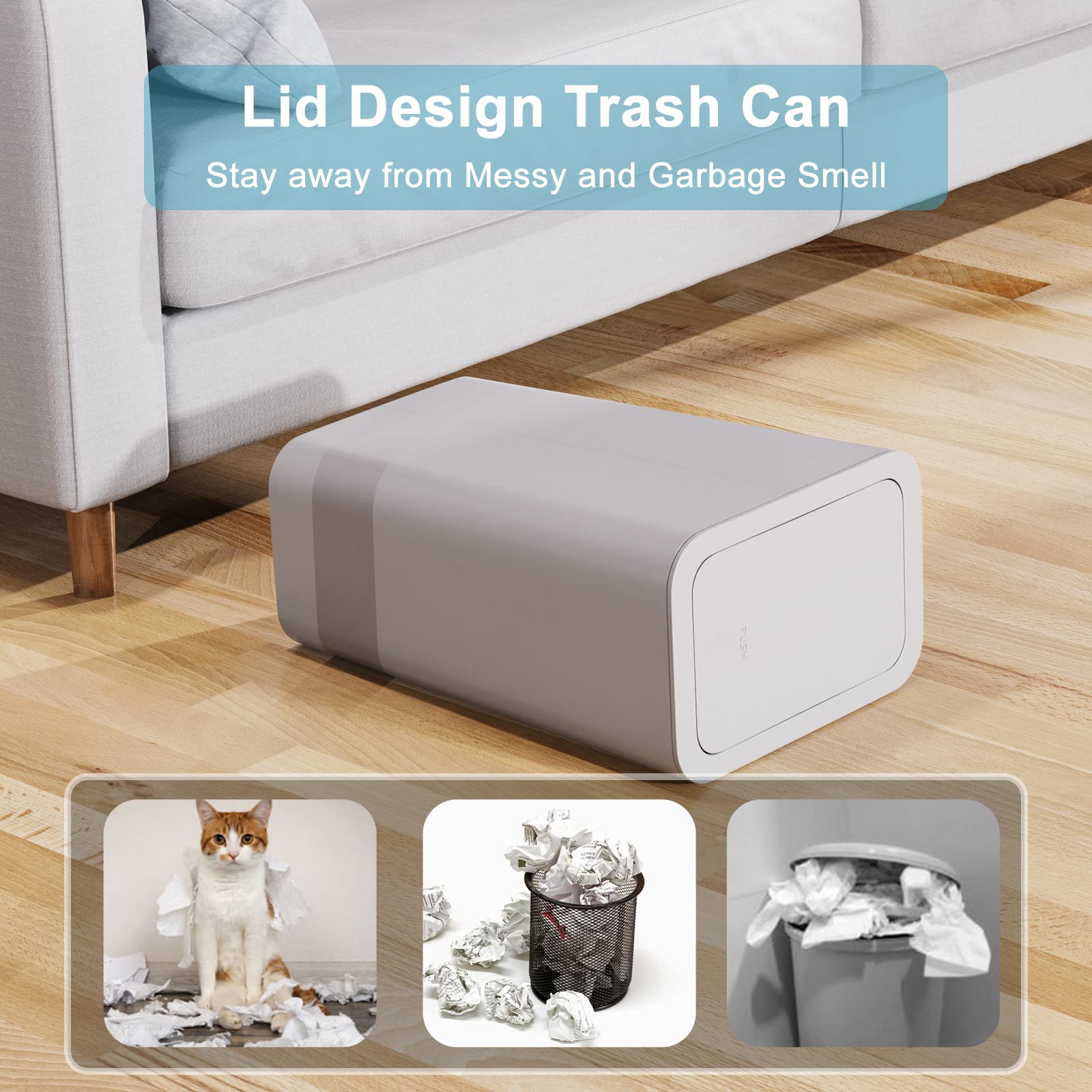 Netdot gray kitchen trash can suited for small spaces.