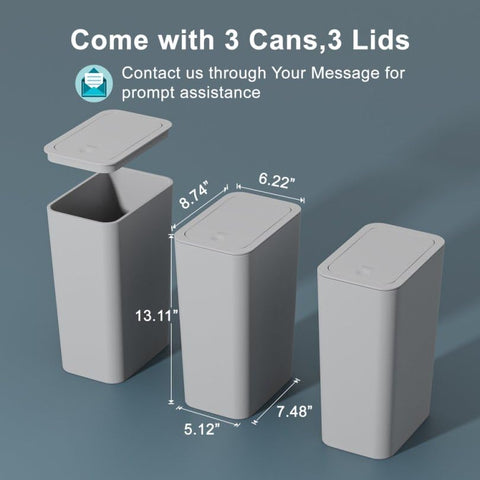 Netdot gray office trash can with desktop-friendly design.