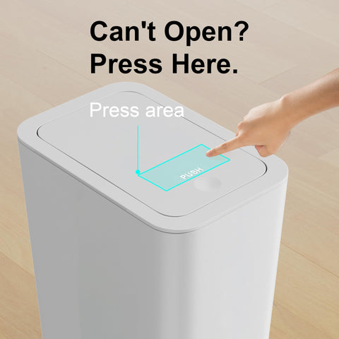 Netdot gray trash can compact storage under-sink setup.