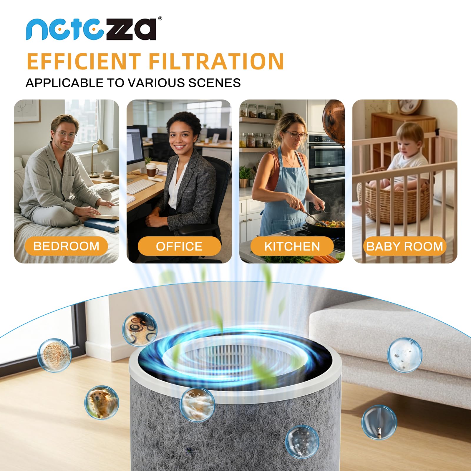 Netezza compatibility label emphasizes model match for Shark purifiers.