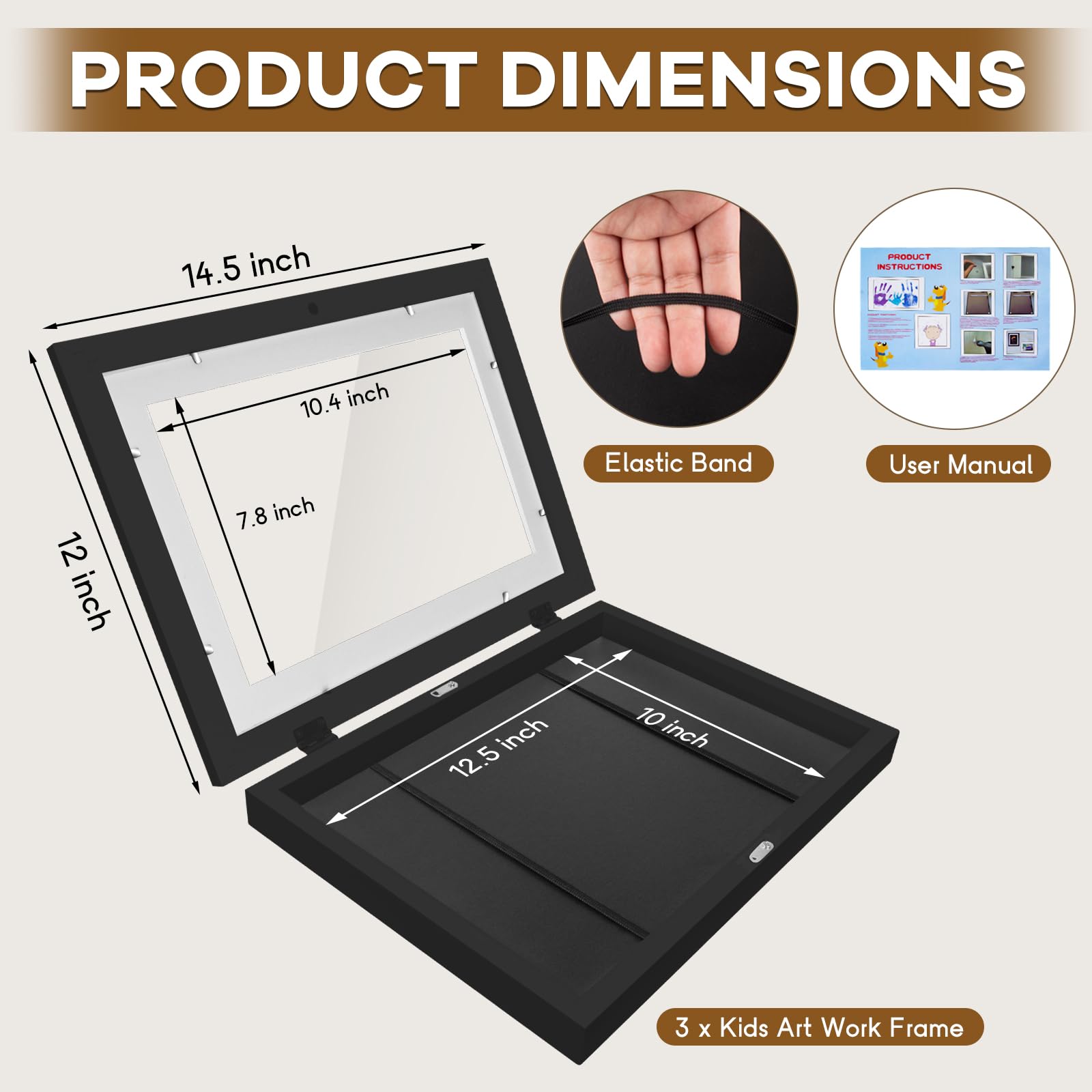 NEUERMOND front-opening frame allows quick, easy art swaps with magnetic closure.