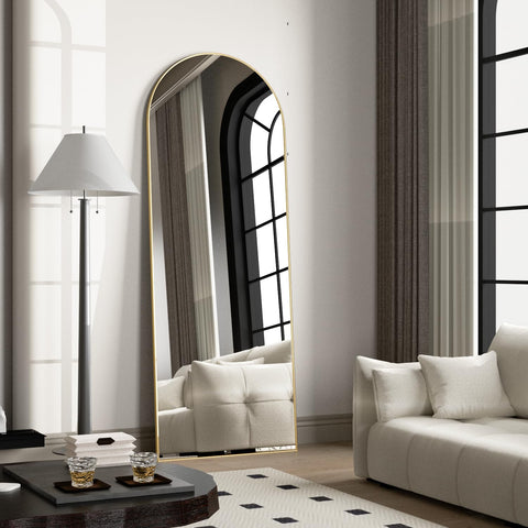 NEUWEABY 56x16 arch floor mirror brightens rooms with ample light.
