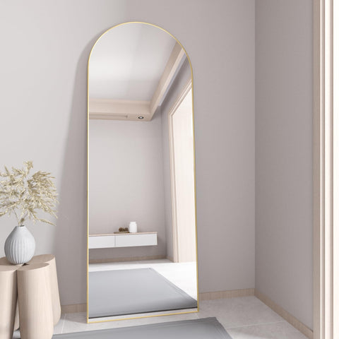 NEUWEABY gold arch mirror enhances decor and naturally brightens surrounding area.