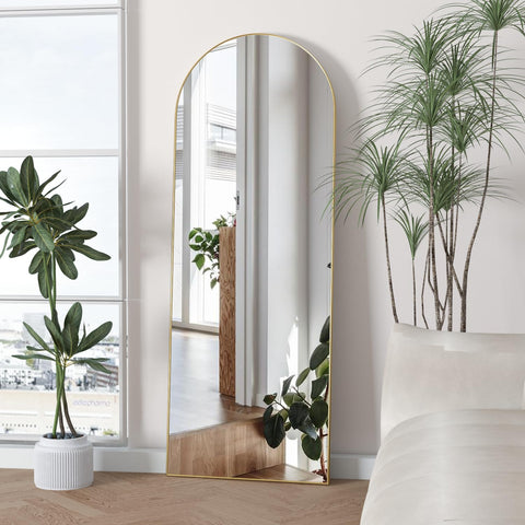 NEUWEABY floor mirror can lean or be mounted for flexible placement.