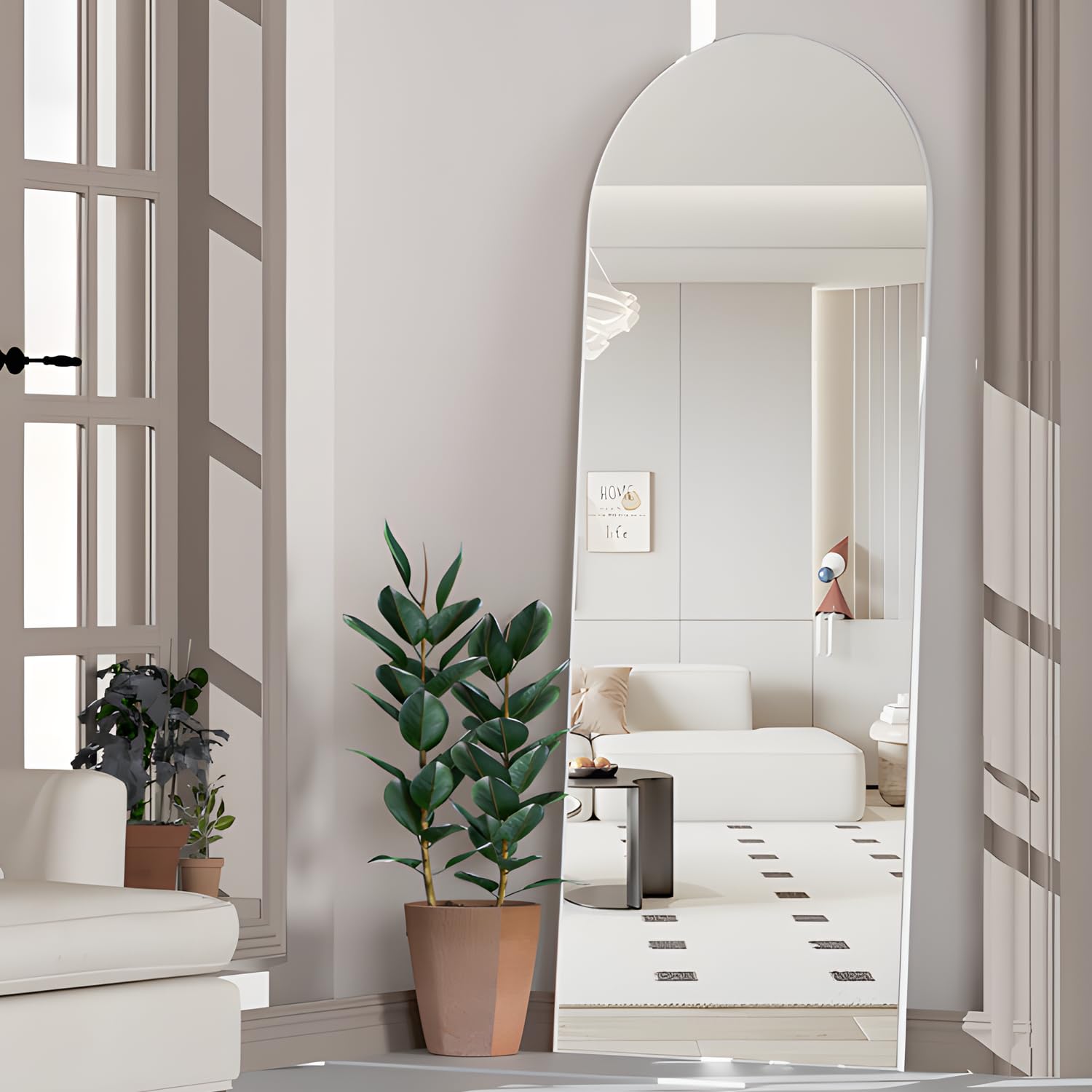 NEUWEABY full-body reflection mirror brightens hallways or dressing areas.