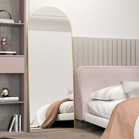 NEUWEABY gold arched full-length mirror complements bedrooms, living rooms, and entryways.