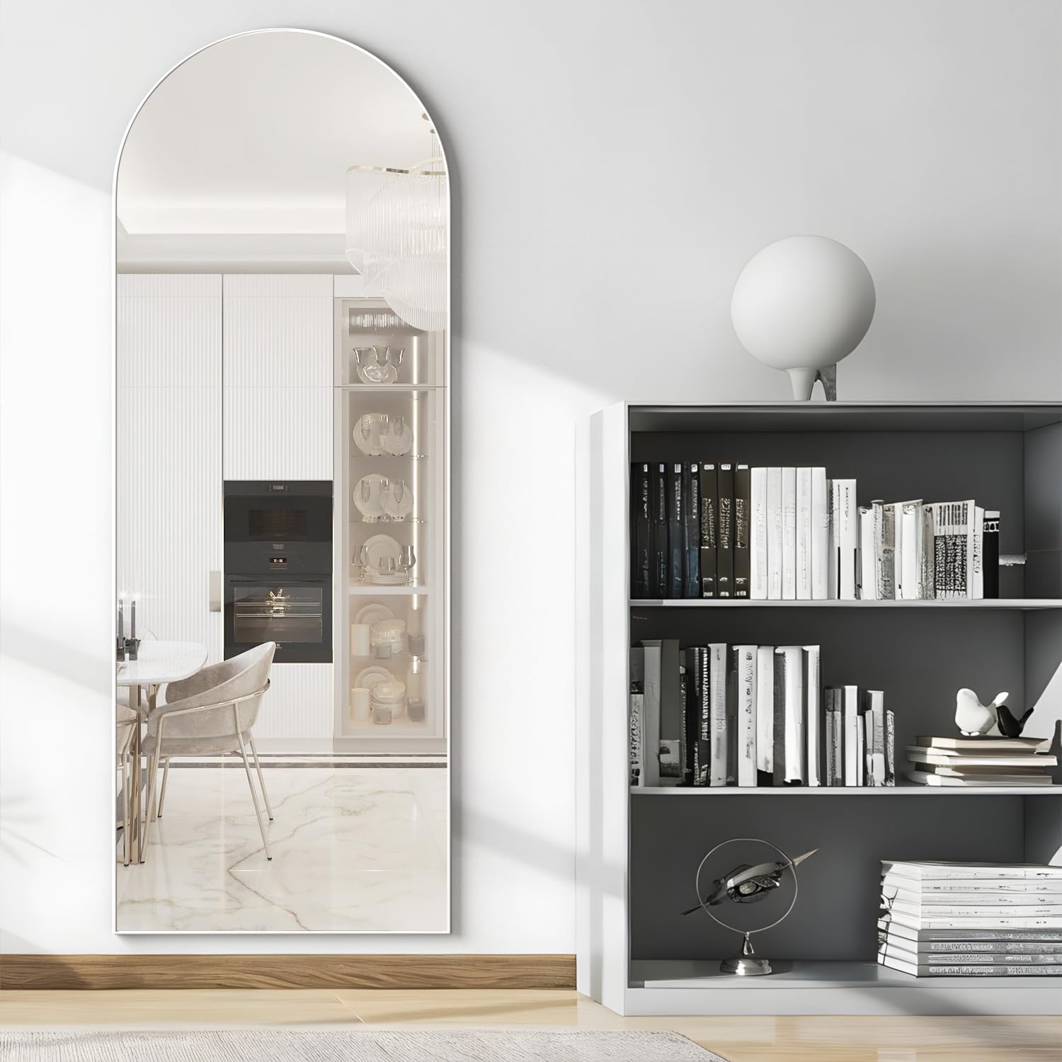 NEUWEABY modern bedroom decor mirror adds a sleek focal point.