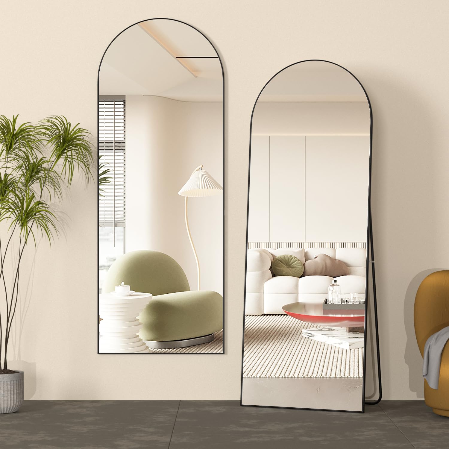 NEUWEABY wall-mountable arch mirror offers flexible placement for compact spaces.
