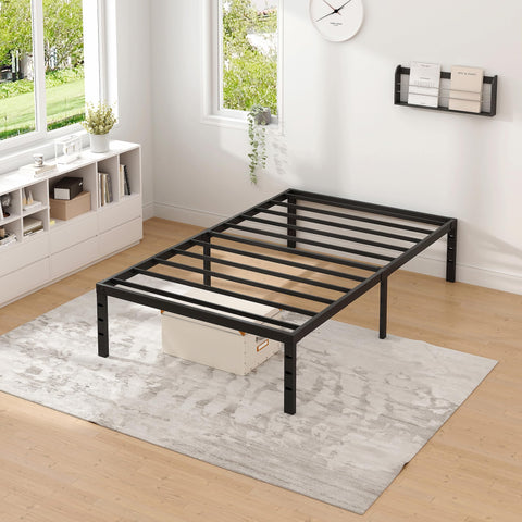 NEW JETO Bed Frame Twin in black finish adds sleek style to any bedroom.