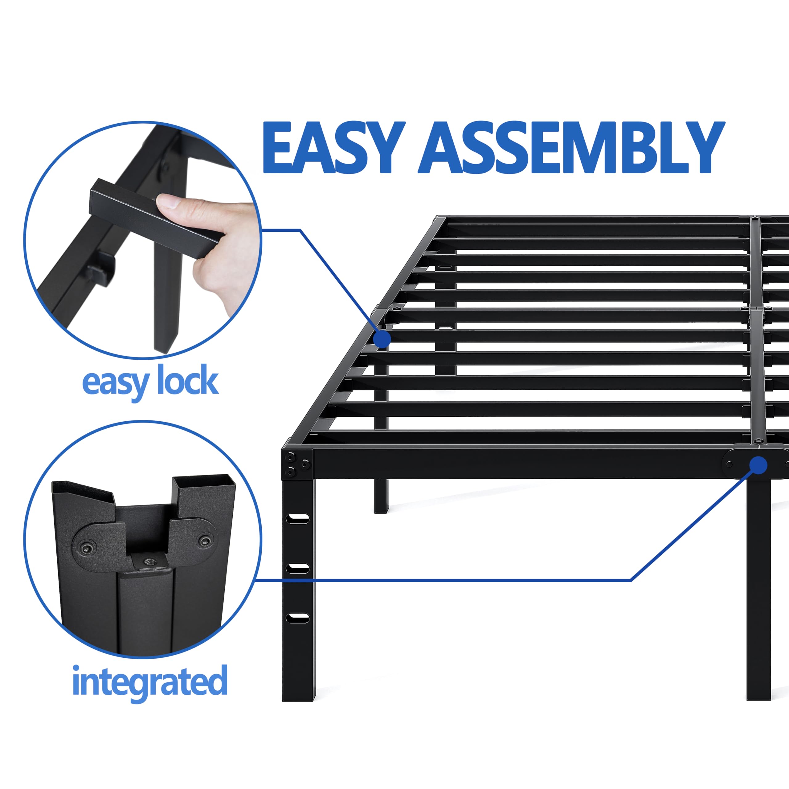 Sturdy legs of the NEW JETO bed frame support daily use