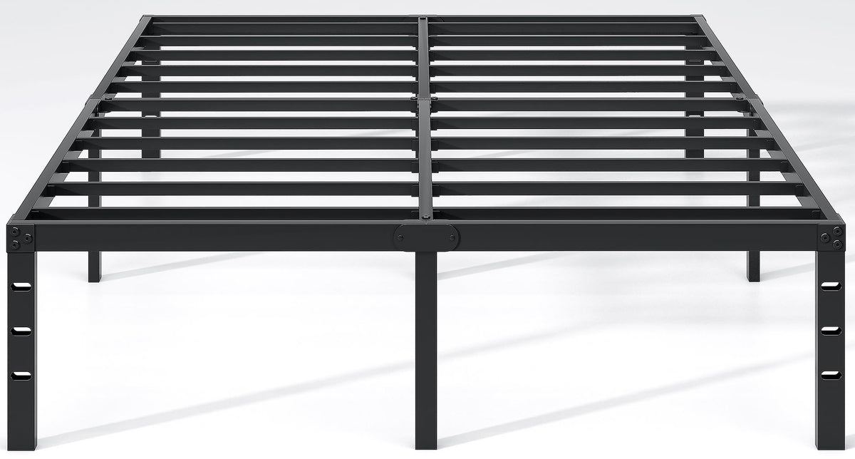 NEW JETO metal bed frame full front view with under-bed storage