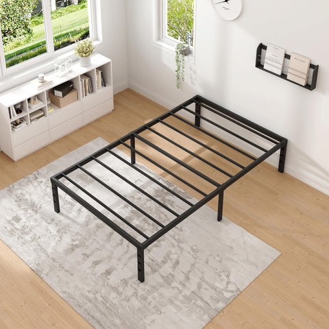 NEW JETO Twin Bed Frame with 14-inch height offers ample under-bed storage.
