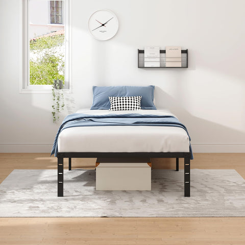 NEW JETO Bed Frame Twin with center support enhances stability and minimizes squeaks.