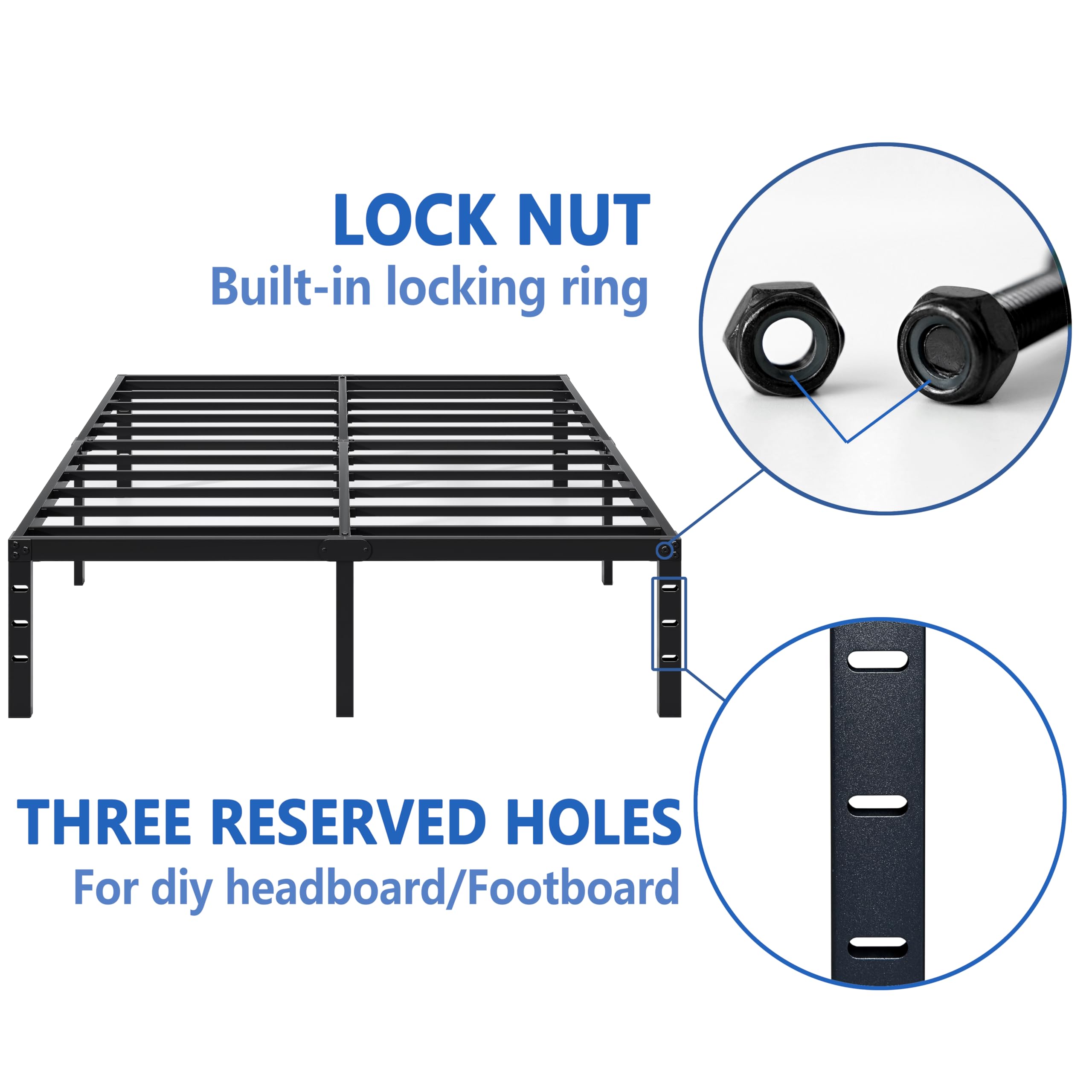 NEW JETO Metal Twin Bed Frame with easy assembly for quick setup.