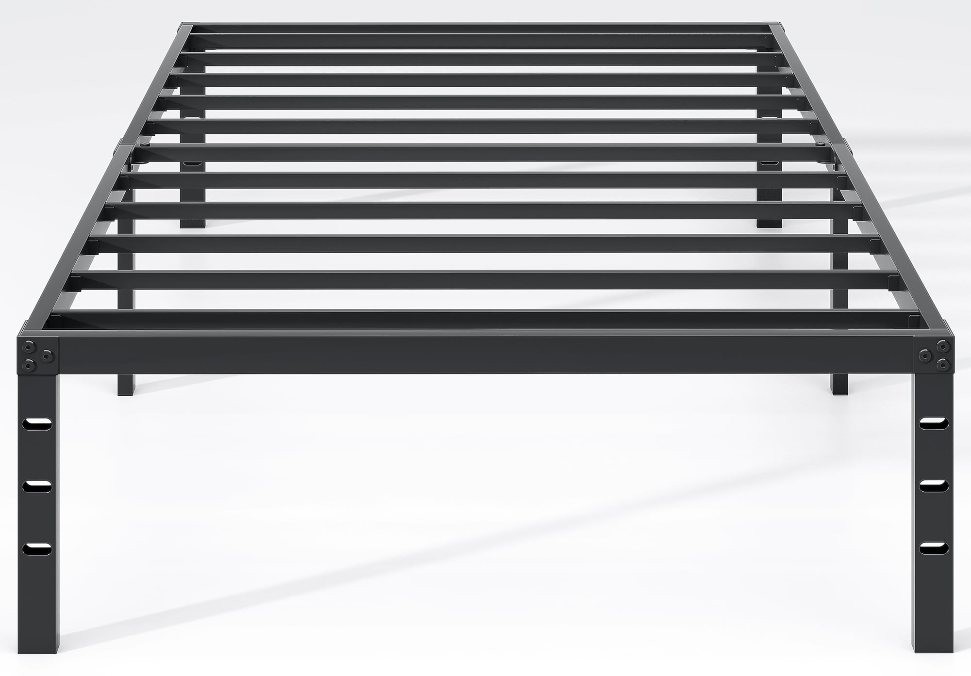 NEW JETO Metal Twin Bed Frame with under-bed storage keeps belongings organized and accessible.