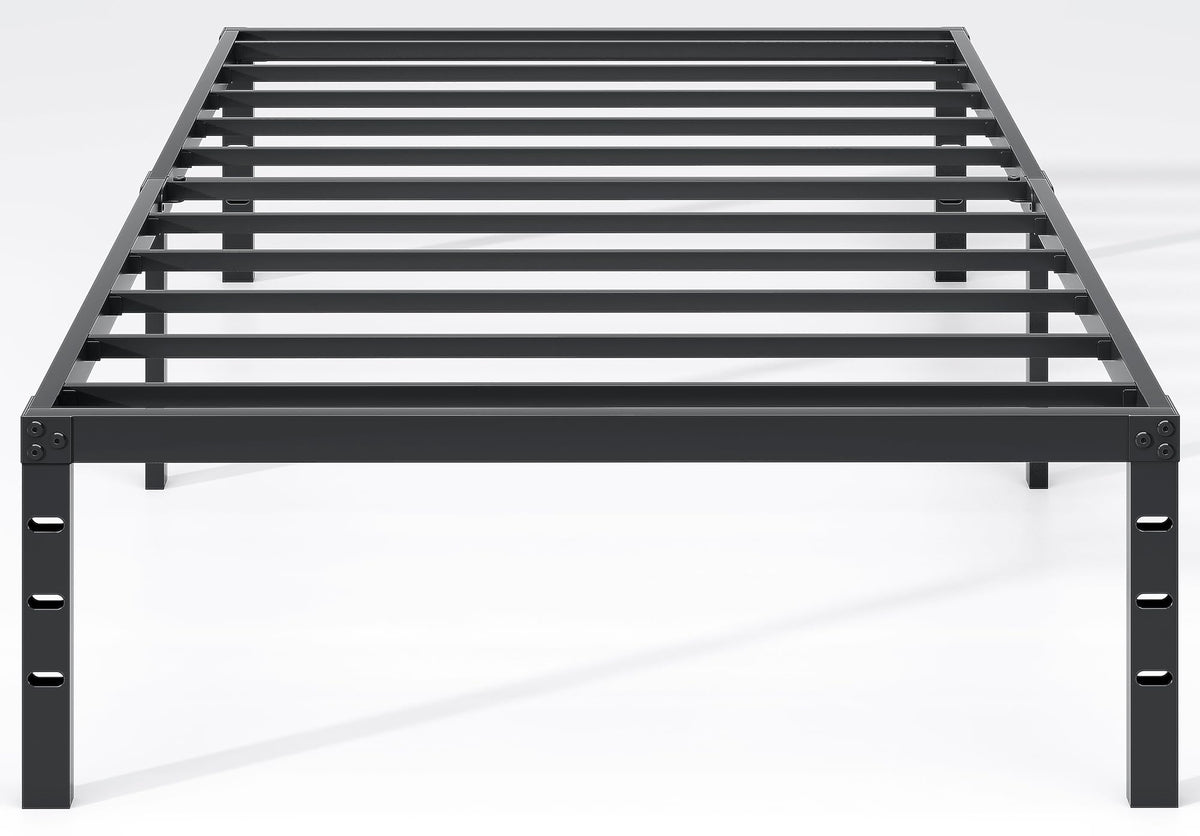 NEW JETO Metal Twin Bed Frame with under-bed storage keeps belongings organized and accessible.