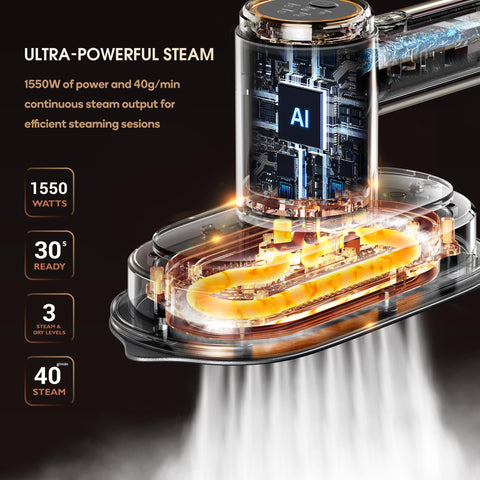 Newbealer 360-anti-drip design supports vertical and horizontal steaming.