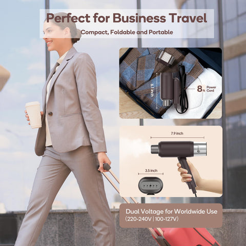 Newbealer travel steamer foldable handle aids compact and secure packing