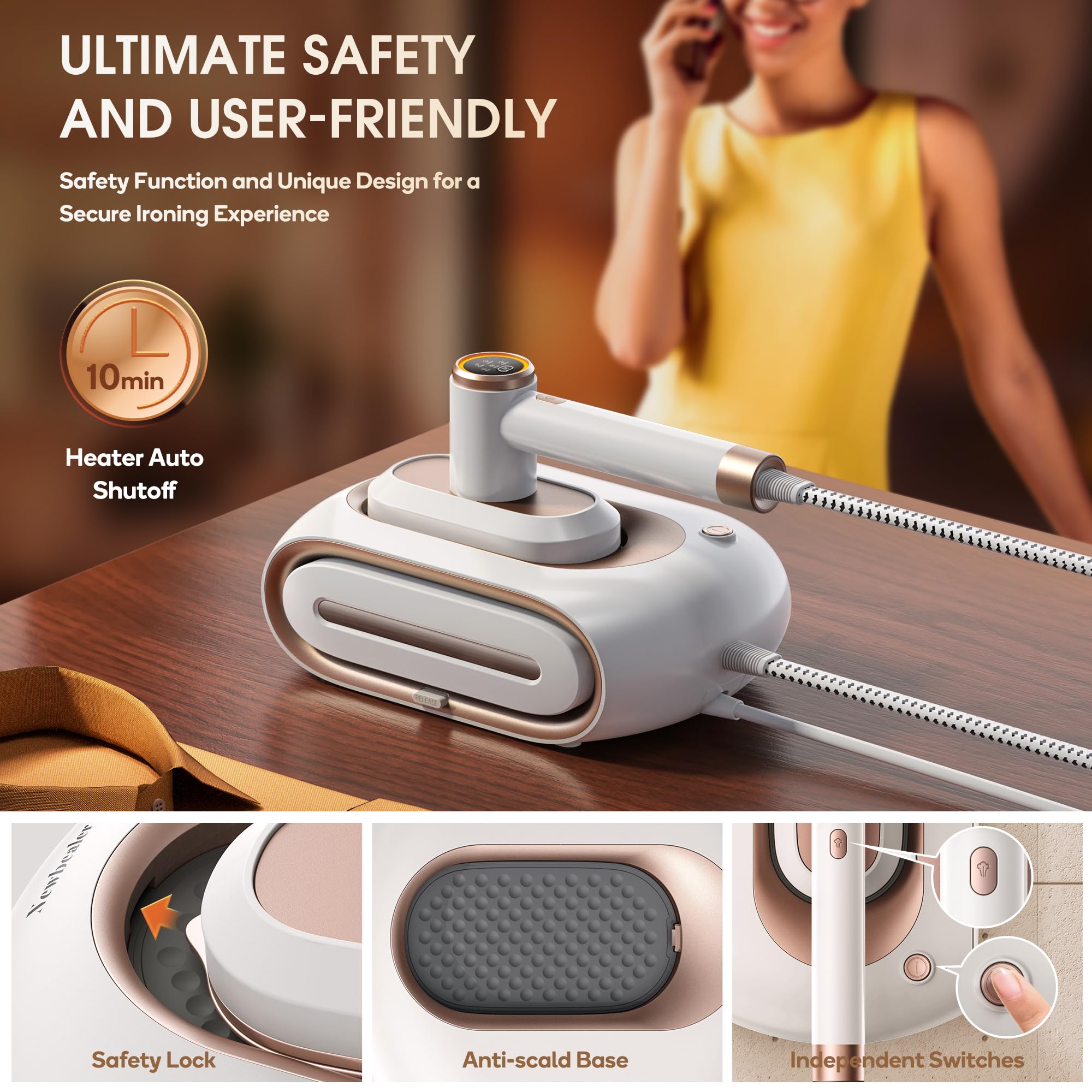 Newbealer LED display and safety features guide temperature control.