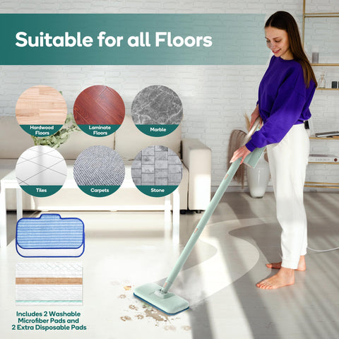 Newbealer microfiber pads capture grime during steam cleaning.