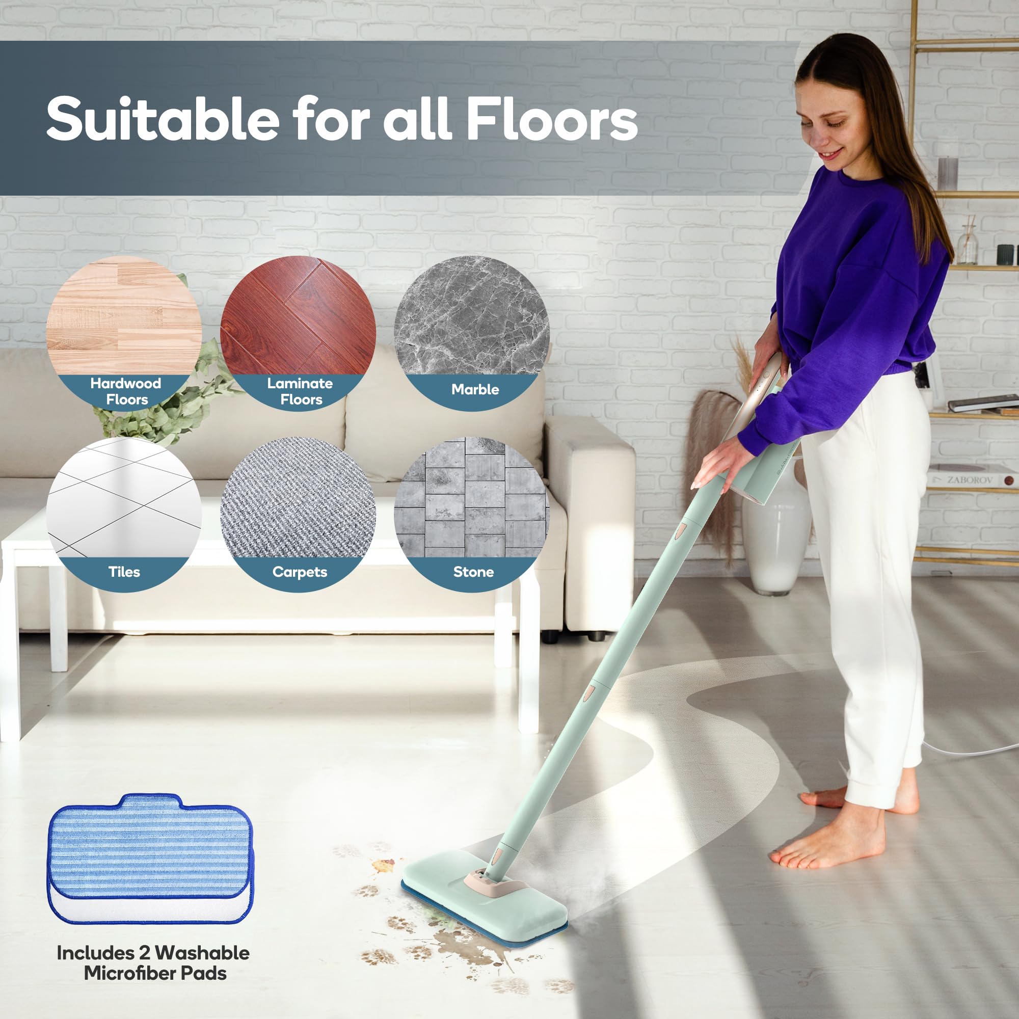 Newbealer microfiber pads bundle captures grime for effective wiping