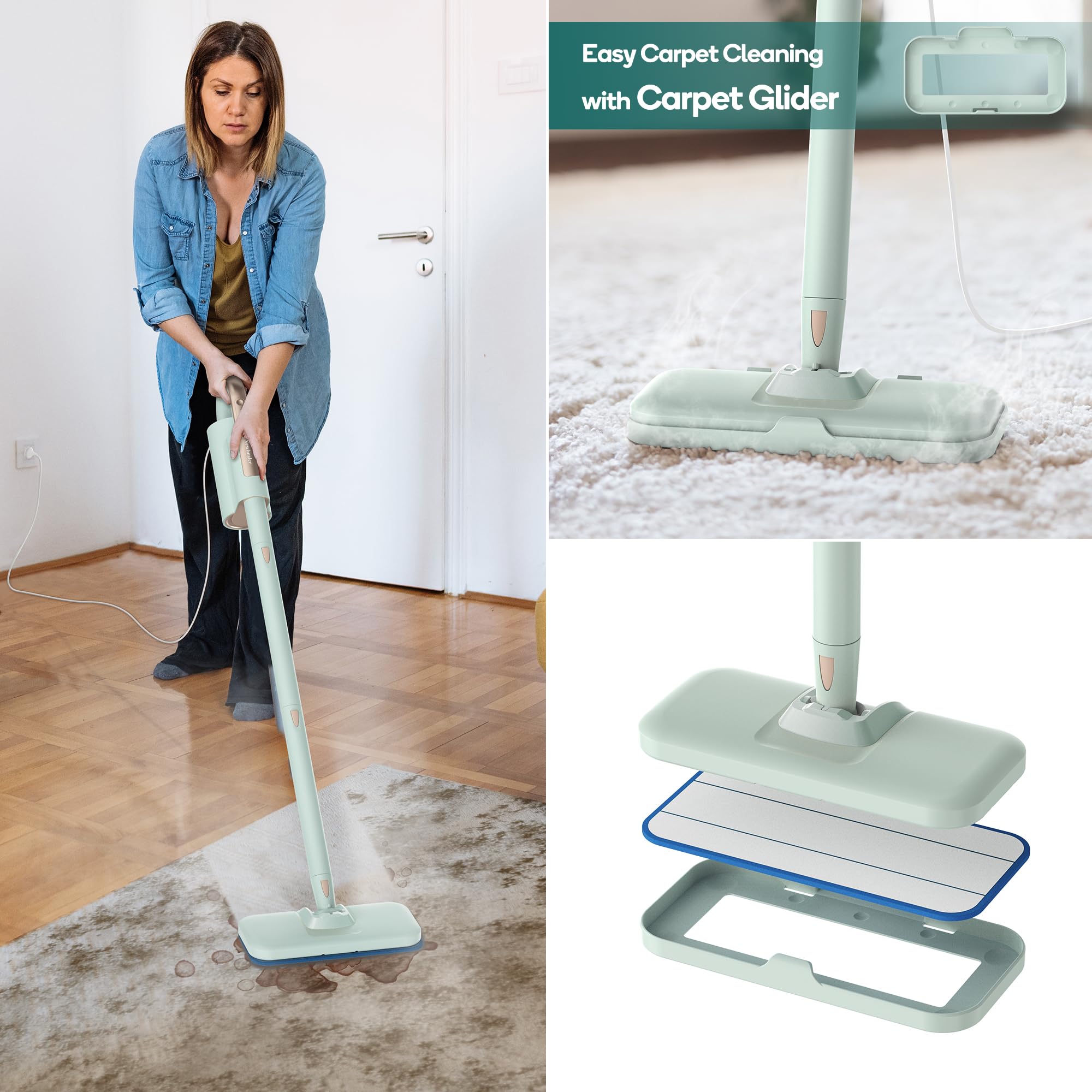 Newbealer nylon brushes reach grooves and grout effectively.