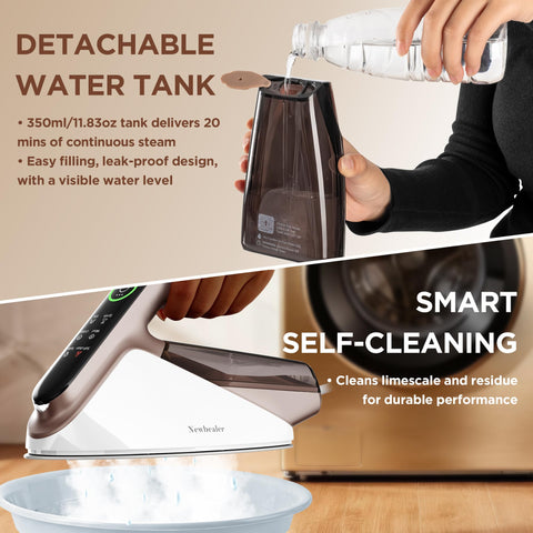 Newbealer steam generator iron diamond ceramic soleplate for smooth gliding on fabric