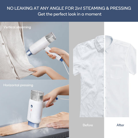 Newbealer steamer 180ml water tank with easy visibility for refills.