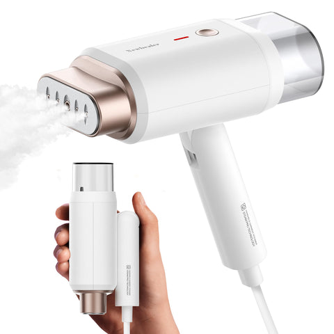 Newbealer Steamer in a compact foldable design for travel-ready wrinkle relief.