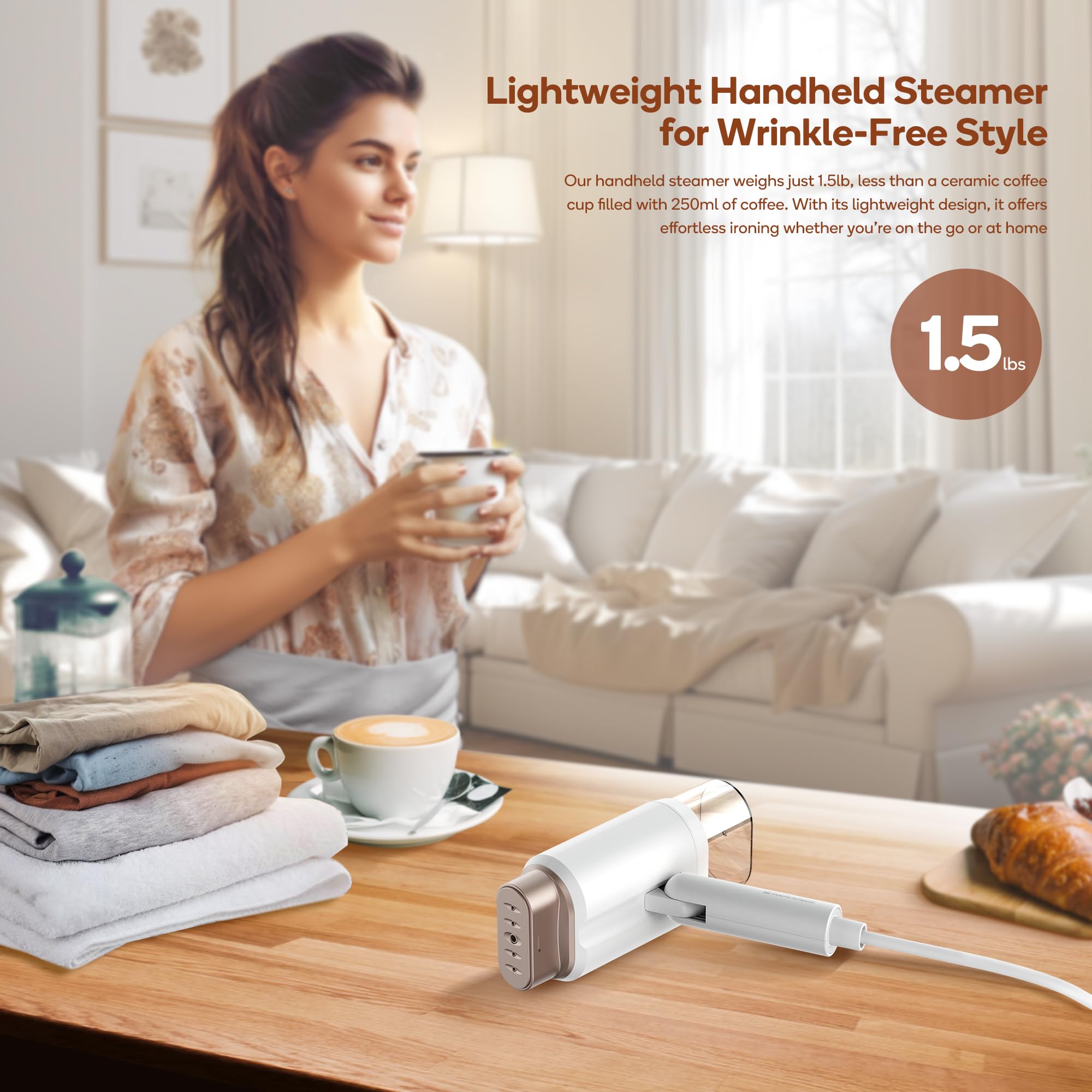 Newbealer Steamer is a lightweight 1.5 lb handheld device.