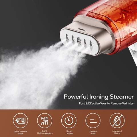 Newbealer Steamer offers two steam levels for fabric versatility.