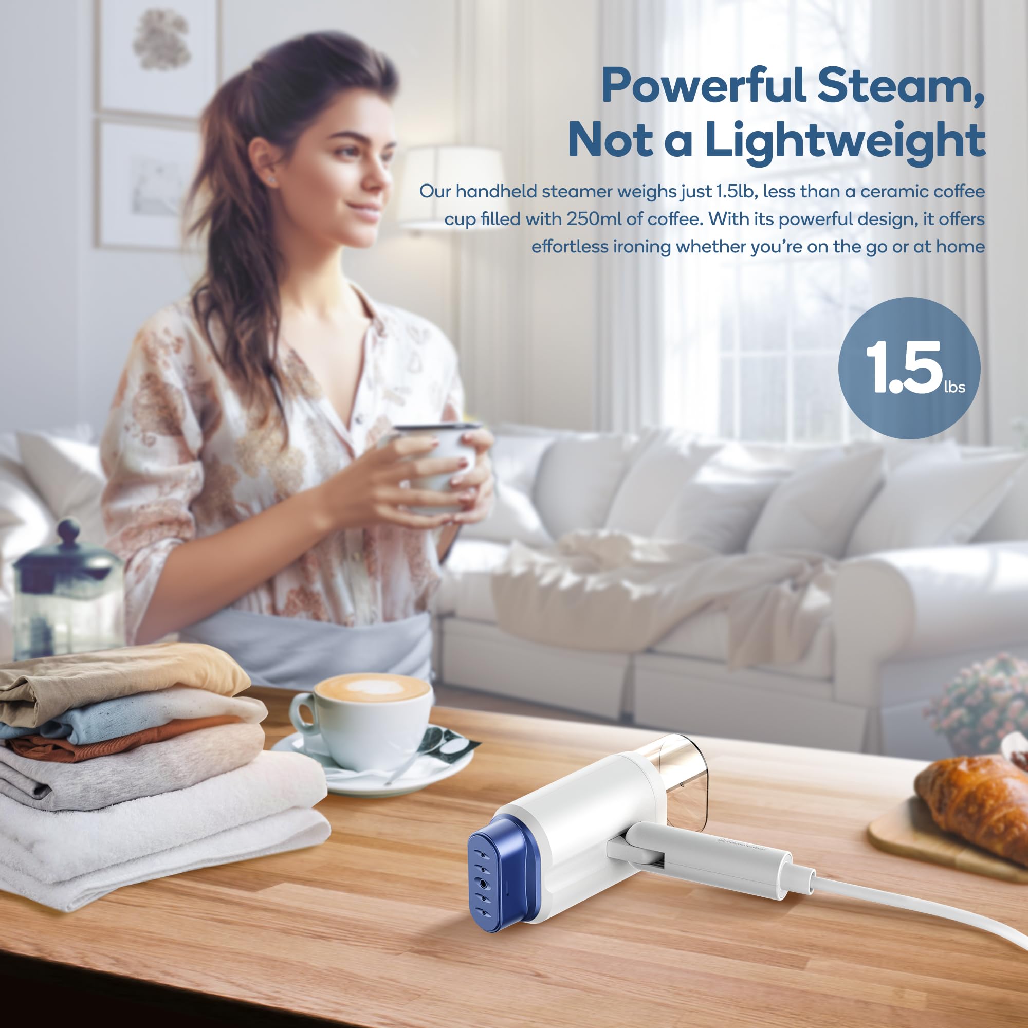 Newbealer steamer supports vertical and horizontal steaming for versatility.