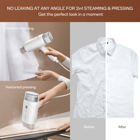 Newbealer Steamer can be used vertically or horizontally for convenience.