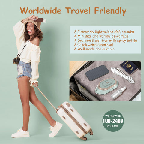 Newbealer travel iron 60s heat-up for fast wrinkle removal on the go