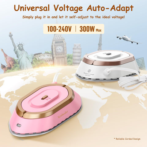 Newbealer travel iron with auto voltage for global outlets.