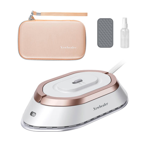 Newbealer travel iron in hard case protects during travel.