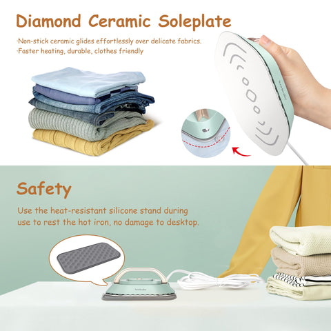 Newbealer travel iron portable carry bag included for organized packing