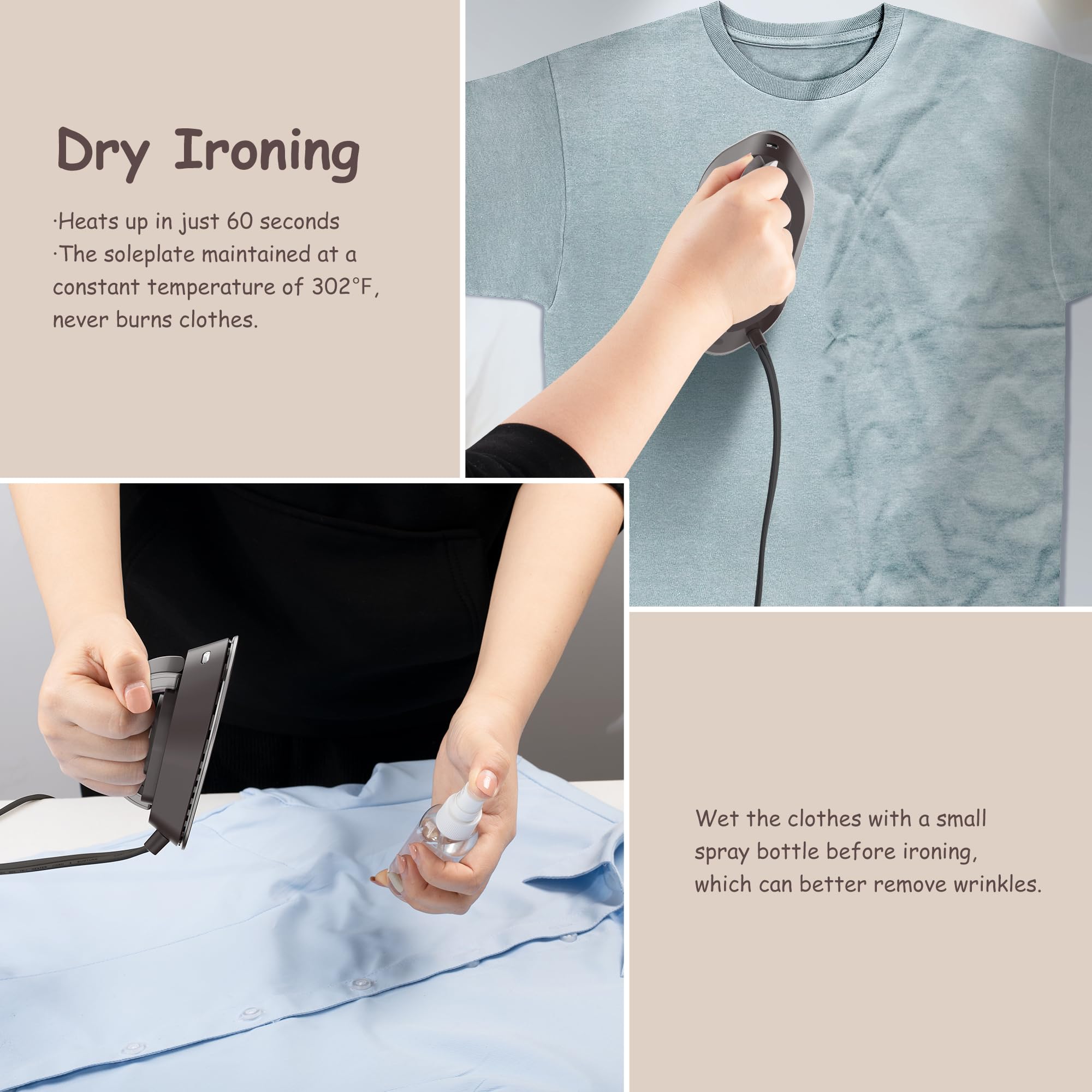 Newbealer travel iron on silicone stand for stable operation