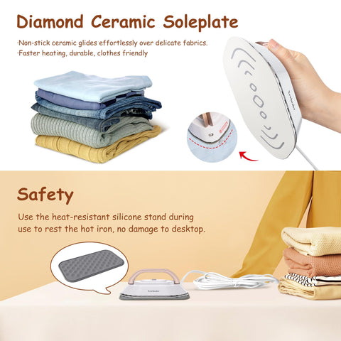Newbealer travel iron silicone stand for safe mid-session use.