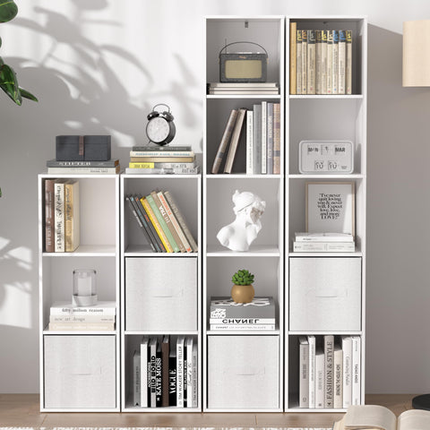 NewBeth Cube Bookshelf home office display keeps essentials accessible.