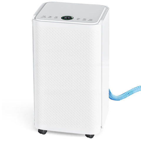 NEWBULIG 30-pint dehumidifier front view quietly reducing humidity in living spaces