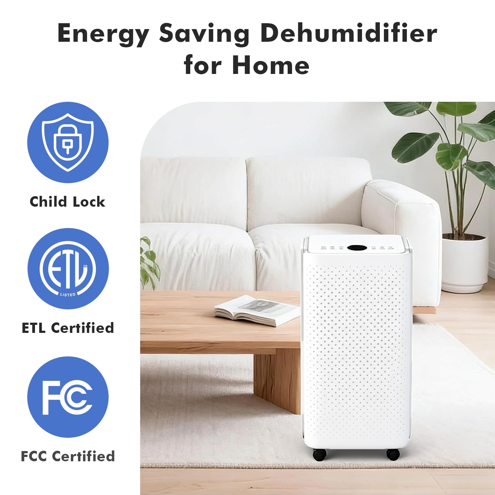 NEWBULIG 30-pint dehumidifier in-use in bedroom keeps nights dry