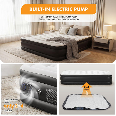 NEWBULIG air mattress built-in pump enables fast inflation