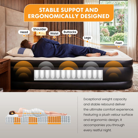 NEWBULIG camping and guest room ready air mattress for versatile sleeping options.
