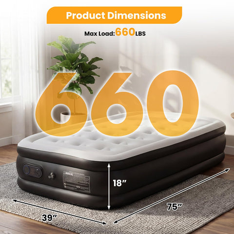 NEWBULIG mattress ready for camping or guest room use with travel-friendly design.