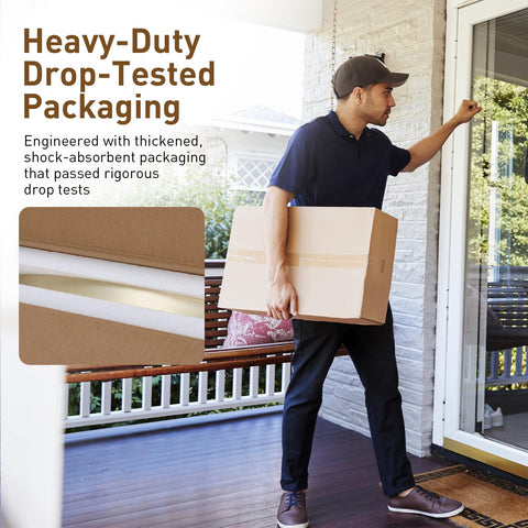 NEWBULIG gold round wall mirror 30-inch packaging protection ensures safe delivery.