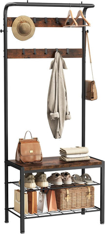 NEWBULIG hall tree with 10 sturdy hooks for coats bags and umbrellas