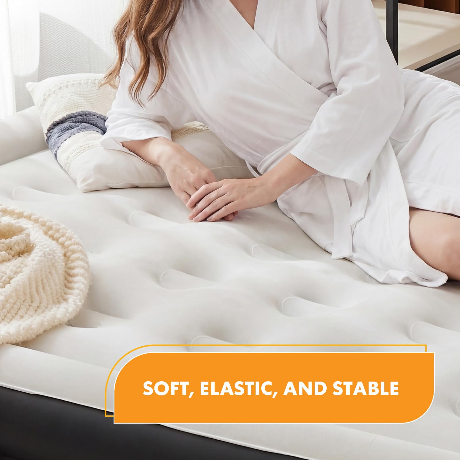 NEWBULIG air mattress made with puncture-resistant PVC for durability.